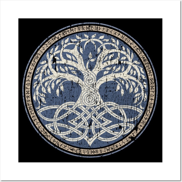 Tree of Life Yggdrasil Norse Pagan Viking Mythology Wall Art by Blue Pagan
